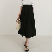 오키 잔잔 플리츠 밴딩 스커트