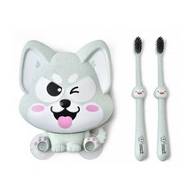 알럽홈 강아지 칫솔홀더 칫솔 세트 그린, 1세트