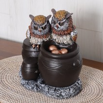 아론 장독대 부엉이 풍수 인테리어 소품, 엔틱