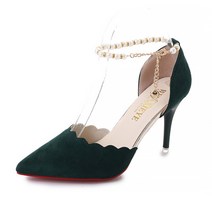 마켓A 플라워웨이브 진주앵클릿 펌프스힐 8cm