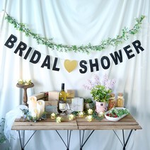 파티해 플라워 브라이덜 샤워 파티 장식 세트, 블랙, 1세트