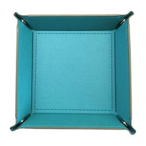 콩 K Items 가죽 사각 접이식 다용도 트레이, 스카이블루, 1개