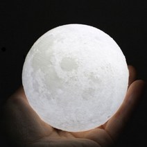 옆동네몰 입체 달 무드등 2색 8cm, 혼합색상
