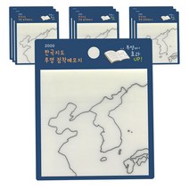 핑크풋 2000 한국지도 점착 메모지 30매, 투명, 10개