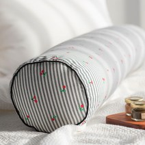 주호데코 체리라인 원형 롱쿠션 커버, 그레이