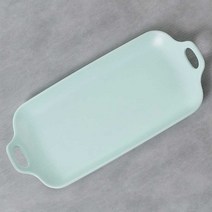 칠린 멜라민웨어 직사각 핸들 플레이트, 민트