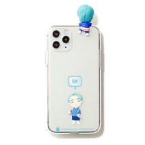 BTS 캐릭터 피규어 말풍선 투명 젤리 휴대폰 케이스