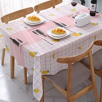 마켓피오 격자 pvc 방수 휴대용 일회용식탁보 핑크 137 x 180 cm, 1개입, 5개