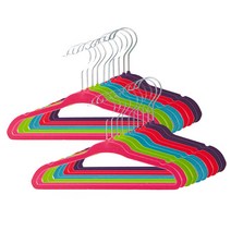 베베훅 유아동 베베 논슬립 옷걸이 세트, 라임, 레드, 퍼플, 스카이, 핫핑크, 20개입