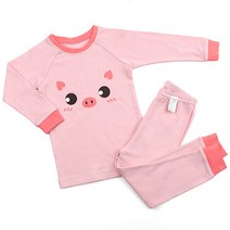 메이키즈 아동용 하트꿀꿀 오가닉 30수 후라이스 내의 상하세트