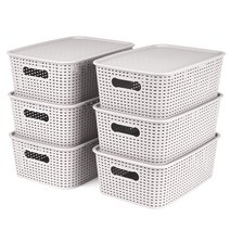 채움리빙 라탄 팬트리 수납 정리함 2호, 그레이, 6개