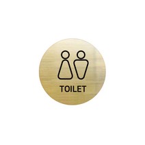 로마크골드유광 인테리어 화장실표지판 써클 M, TOILET, 1개