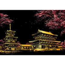 콩 야경 스크래치 페이퍼 풀패키지, 24 색상 I 일본 벚꽃 외 5종