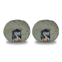 미소털실 뉴애니울 뜨개실 50g x 2p, 6027 라이트올리브그린, 180m