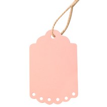 도나앤데코 베일 종이 태그 + 면끈 세트, 연핑크, 100세트