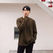 머시따 남성용 웨어러블 특면 무지 긴팔 티셔츠