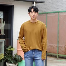 머시따 남성용 웨어러블 특면 무지 긴팔 티셔츠