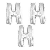 리빙다 알파벳 호일풍선 H 대, 실버, 3개