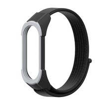 구디푸디 샤오미 미밴드3/4 나일론 TPU 스트랩, 그레이블랙 + 블랙, 1개