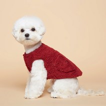 플로트 강아지 플러피 후리스 조끼, 버건디