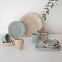 마리아꾸르끼 휘빈카 2인 세트 12p, 스톤 베이지 + 수오미 블루, 8종