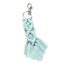 콩 빈모터 컬러 마크라메 키링 A 스카이블루, 1개
