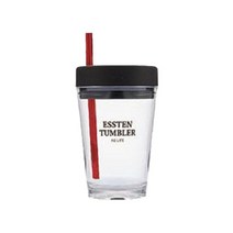 에이비라이프 친환경 에스텐 텀블러 + 실리콘 빨대 세트, 003 체리레드, 350ml