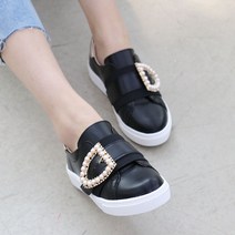 여성용 디멜로 진주버클 슬립온