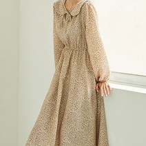 SOLOIST 플랫칼라 플라워 롱 원피스 SADK1648