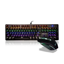 지클릭커 기계식 키보드 갈축 + 마우스 세트, GMK-610X, 혼합색상, 일반형
