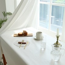 슈가맘 워싱광목 식탁보, 네추럴화이트, 220 x 145 cm