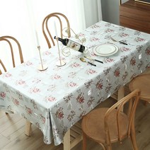 알럽홈 고급 패브릭 플라워 방수 식탁보, Type3, 90 x 90 cm