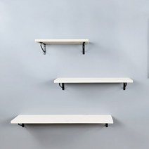 베스킨플랜트31 원목 벽선반 + 벽브라켓 2p, 화이트