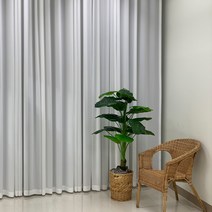 두툼한 쉬폰 일자형 복층커튼 1p