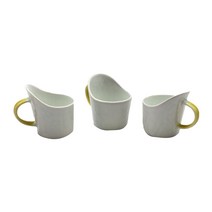 달소금 도자기 화이트 종이컵 홀더 3p, 노랑
