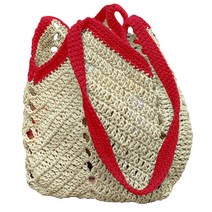 아이한코 라탄 사각 에코백 코바늘 가방뜨기 DIY 패키지, 1세트, 008 레드