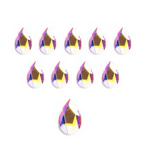 스와로브스키 페어 플랫백 네일 스톤 5 x 8 mm 2303, AB, 10개
