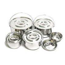 마당발 헬로우캠핑 3중 바닥 스테인레스 코펠 식기세트 21p, 혼합색상