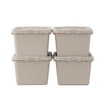 리빙숲 온도 리빙박스 24L, 클레이그레이, 4개