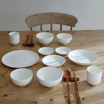 로코리빙 본차이나 2인 식기 세트, 화이트, 4종 x 2p + 3종