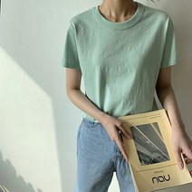 안다로미 여성용 베이직 데일리 아이템 코튼 반팔 티셔츠