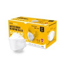 숨코 3D 데일리 황사방역용 마스크 대형플러스 KF94 화이트, 1개, 25매입