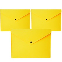 도나앤데코 펠트 서류 파우치 34x25, 옐로, 3개