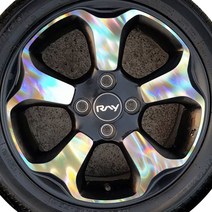 차량용 휠 홀로그램 스티커 레이 38.1cm, 1세트