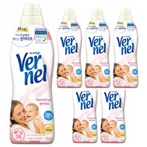 버넬 센서티브 섬유유연제 본품, 0.9L, 6개