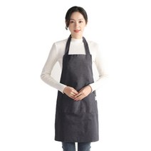 잼잼 무지 심플 데일리 작업복 주방 앞치마, 네이비, 1개