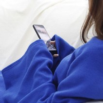 웨어러블 집순이 이불 담요 블루 FREE(144 x 190 cm)