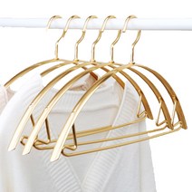 알루미늄 합금 어깨뿔방지 라운드 논슬립 옷걸이, 골드, 5개입
