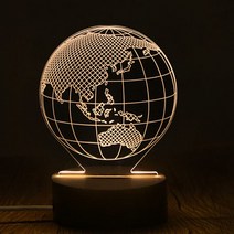 빛조절 USB LED 아크릴 지구본 무드등, 혼합색상