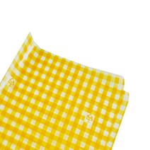 노랑 체크 패턴 왁스 유산지 350 x 250 mm, 1개입, 1000개